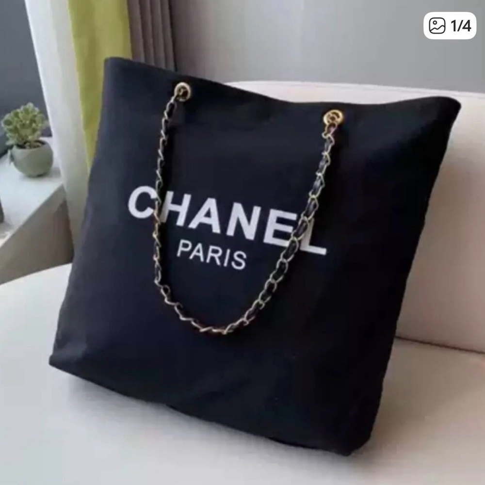 VIP/GWP  Tote Bag Limited Edition Canvas Black Gold Hardware.